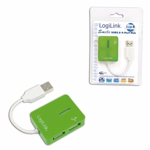 LogiLink UA0138 Smile – 4-pordine USB 2.0 jaotur, roheline
