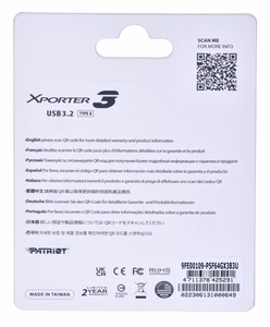 PATRIOT USB MÄLUPULK Xporter 3 64GB Type A USB 3.2