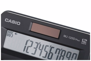 CASIO kontorikalkulaator MJ-120D PLUS must , 12-kohaline ekraan