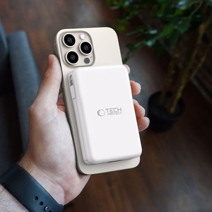 Tech-Protect LifeMag PB31 внешний аккумулятор с MagSafe 10000mAh 15W USB-C / USB-A / встроенные кабели USB-C / Lightning - Белый