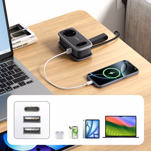 Orico APP 15.5W 5in1 Power Strip 2x AC + 2x USB-A + 1x USB-C - Black