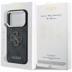 GUESS GUE005482 (PU FW Resin Logo) kaitseümbris seadmele iPhone 18 Pro Max / 17 Pro Max, värv: must