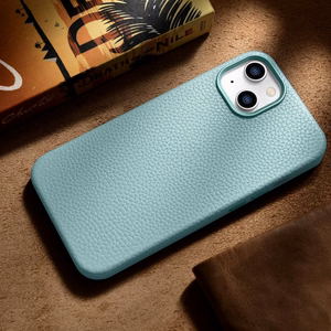 iCarer Litchi Premium nahkümbris iPhone 14 Magnetic Leather Case MagSafe rohelisega (WMI14220709-GN)