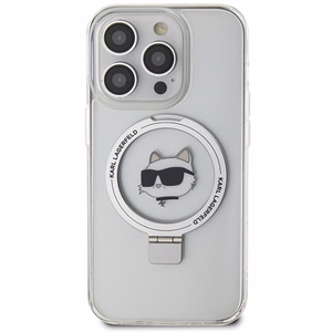 Karl Lagerfeld KLHMP15LHMRSCHH iPhone 15 Pro 6.1" белый/белый жёсткий чехол Ring Stand Choupette Head MagSafe