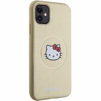 Hello Kitty Leather Kitty Head MagSafe ümbris jaoks iPhone 11 / Xr - kuldne