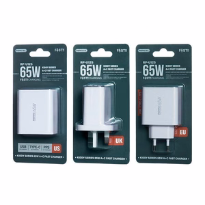 Laadija Remax RP-U125 65W GaN USB-C/USB-A valge