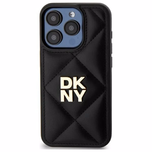 DKNY Quilted Stack Logo iPhone 15 Pro Ümbris - Must
