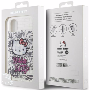 Hello Kitty IML Kitty On Bricks Graffiti ümbris jaoks iPhone 11 / Xr - valge