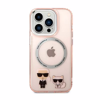 Karl Lagerfeld KLHMP14LHKCP iPhone 14 Pro 6.1" hardcase roosa/roosa Karl & Choupette Aluminum Magsafe