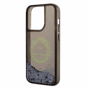 Karl Lagerfeld Liquid Glitter RSG ümbris jaoks iPhone 14 Pro - must