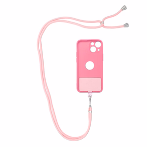 SWING (6mm) Phone lanyard, Phone pendant with adjustable length / cord length 165cm (max 82.5cm in the loop) / on the shoulder or neck - lite roosa