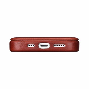 Чехол iCarer CE Oil Wax Premium Leather Folio для iPhone 14 Plus магнитный с откидной крышкой MagSafe красный