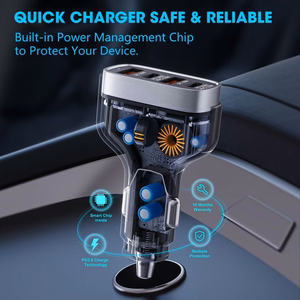Car laadija VEGER 2 x USB A + 2 x Typ C PD QC 3A 66W CC53-2A2C must