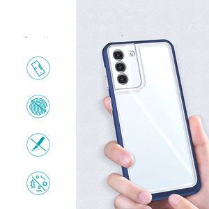 Чехол Clear 3in1 для Samsung Galaxy S23+ силиконовый с рамкой синий