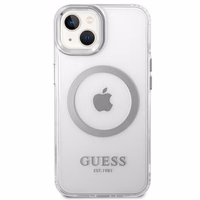 Guess GUHMP14MHTRMS iPhone 14 Plus 6.7" hõbedane/hõbedane hard ümbris Metal Outline Magsafe