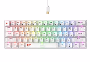 Havit KB903L - mänguklaviatuur (läbipaistev valge)