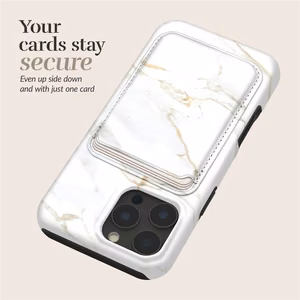 MIO White Marble Magsafe Ümbris kaardihoidjaga