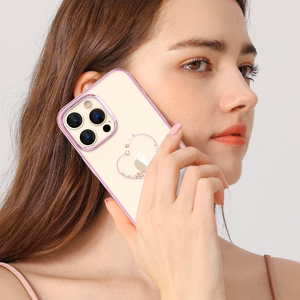 Swarovski kristallidega silikoonist ümbris Kingxbar Wish Series iPhone 14 Plus'ile - roosa