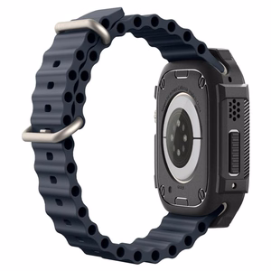 Spigen Rugged Armor ümbris Apple Watch Ultra 49 mm jaoks, mattmust