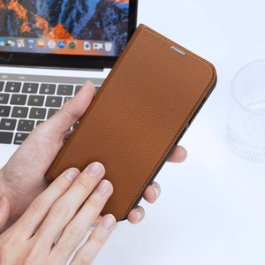 Dux Ducis Skin X2 чехол Samsung Galaxy S23+ флип-чехол кошелёк подставка коричневый