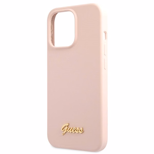 Guess GUHCP13XLSLMGLP iPhone 13 Pro Max 6.7" light roosa/light roosa hardcase Silicone Script kuldne Logo