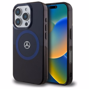 Mercedes MB Double Layer BiColor MagSafe Ümbris jaoks iPhone 16 Pro Max - sinine
