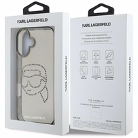 KARL LAGERFELD ümbris jaoks IPHONE 16 Pro KLHCP16LHKHDCELK (IML Rhinestones S K Head) must