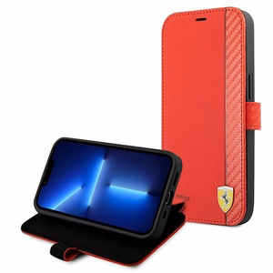 Ferrari FESAXFLBKP13SRE iPhone 13 mini 5.4" punane/punane raamat On Track Carbon Stripe