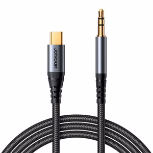 Joyroom SY-A07 USB-C - 3.5mm 1.2m must audiokaabel DAC ja HiFi toega
