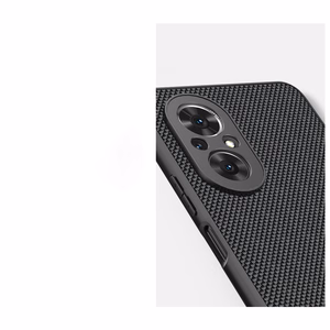 Nillkin Textured Case vastupidav tugevdatud ümbris geelraamiga ja nailonist tagaküljega Honor 50 SE jaoks must