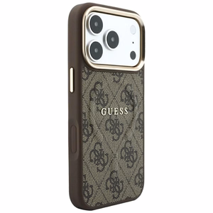 Guess Embossed 4G Classic MagSafe-ümbris iPhone 17 Pro Max / 18 Pro Max jaoks, pruun