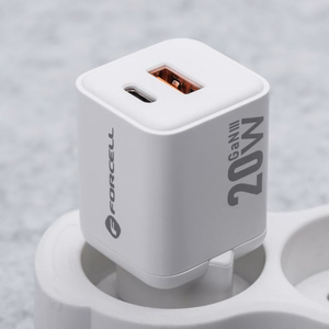 Phone laadija Forcell F-Energy Mini GaN III USB C + USB A QC4.0 PD 20W VT-35A valge 0INT