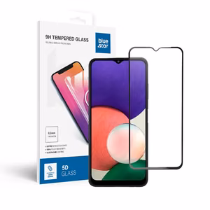 Karastatud klaas to Samsung Galaxy A22 5G (full glue / Ümbris friendly) sinine Star 5D must