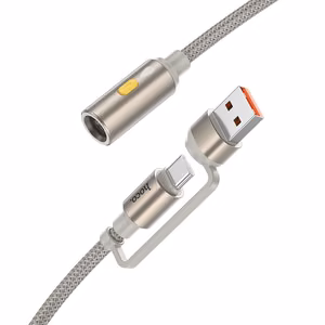 Kaabel USB A / USB C to Cigarete lighter Hoco 0,3 m UA38B kuldne