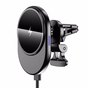 Setty MagSafe car air vent holder with inductive charging oval LED MS black QMUS-K-01