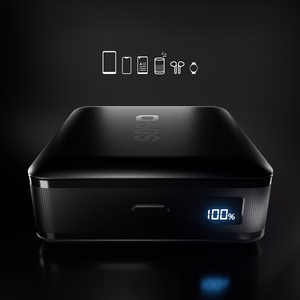 SBS HD 30W 10000mAh USB-C Akupank koos LCD Ekraan - must