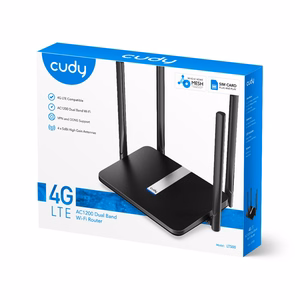 Cudy LT500 juhtmevaba ruuter Fast Ethernet kahesageduslik (2.4 GHz / 5 GHz) 4G must