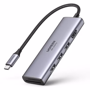 Ugreen multifunktsionaalne HUB USB Type C - 3x USB 3.2 Gen 1 / HDMI 4K 60Hz / SD ja TF kaardilugeja hall (60383 CM511)