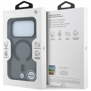 BMW Sign Frosted IML & MetalL Logo MagSafe ümbris mudelile iPhone 17 Pro Max / 18 Pro Max – must