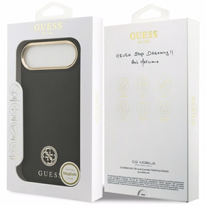 Guess Grained Strass Logo MagSafe ümbris jaoks iPhone Air - must