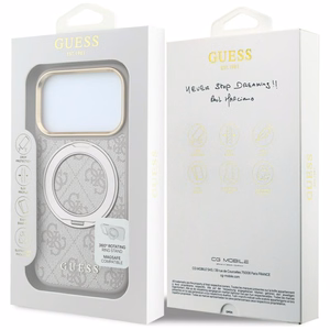 Guess Ring Stand 360 4G Classic Logo MagSafe ümbris mudelitele iPhone 17 Pro Max / 18 Pro Max, roosa
