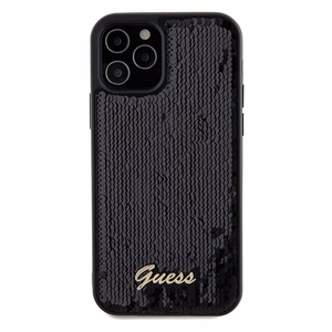 Guess Sequin Script Metal ümbris jaoks iPhone 12/12 Pro - must