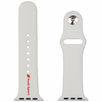 Rihm Audi Sport Red Logo Silicone Watch Strap jaoks Apple Watch 40/41/42mm valge