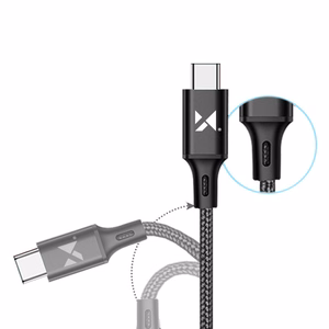 Кабель USB Wozinsky "WUC-C2B" чёрный Type-C 200 см