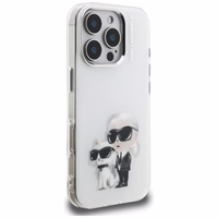 Karl Lagerfeld IML Aquarelle Karl & Choupette & Logo Ümbris jaoks iPhone 16 Pro Max - valge