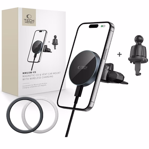 Tech-Protect mm15W-V5 Magnetic MagSafe Car Mount for Air Vent/CD Slot - Black