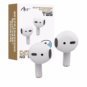 ART juhtmevaba kõrvaklapid bluetooth TWS + dokkimisjaam Lightning AP-TW-B1 valge