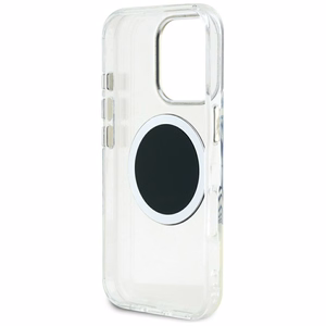 Чехол Guess IML Metal Colored Circle Classic Logo MagSafe для iPhone 16 Pro Max - чёрный