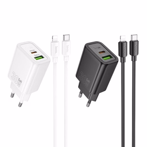 Phone Laadija Hoco USB A + USB C QC3.0 PD 3A 30W + Kaabel USB C to Lightning N63 must