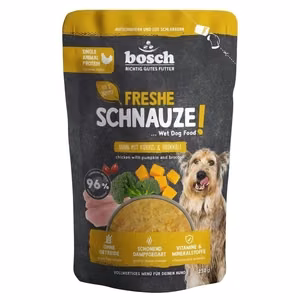 Bosch Frische Schnauze Chicken, Pumpkin & Broccoli – monoproteiinne märgtoit koertele, 250 g